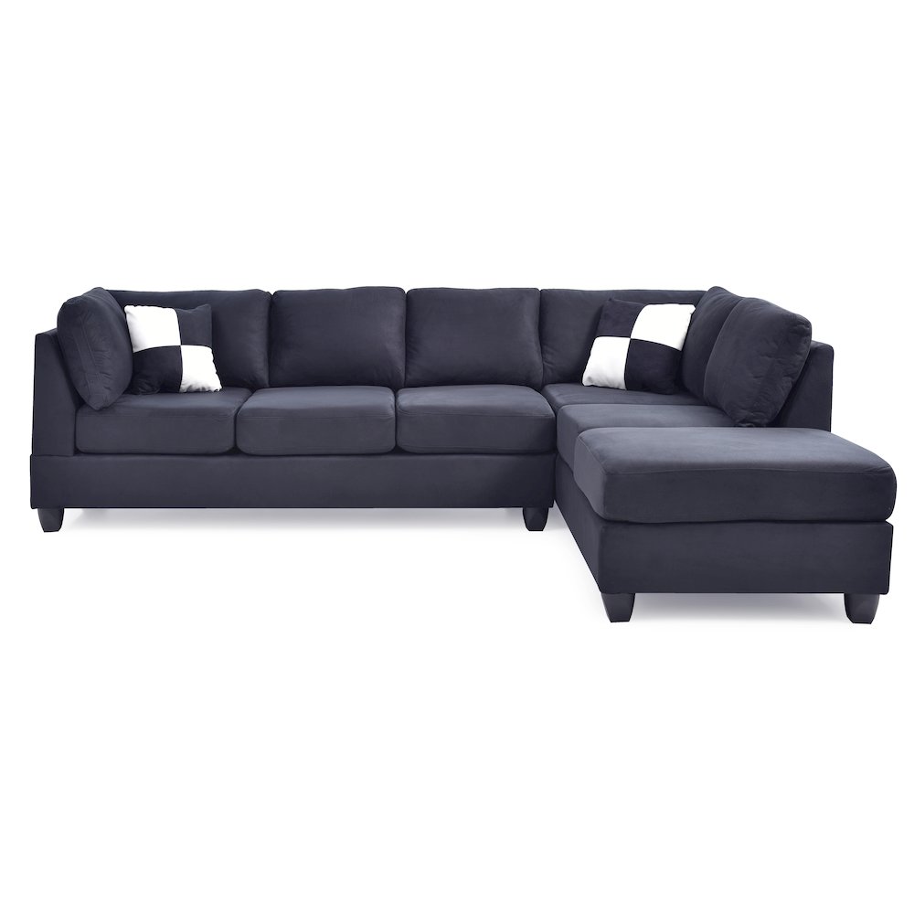 Glory Furniture Malone Sectional in Black Color. Picture 2