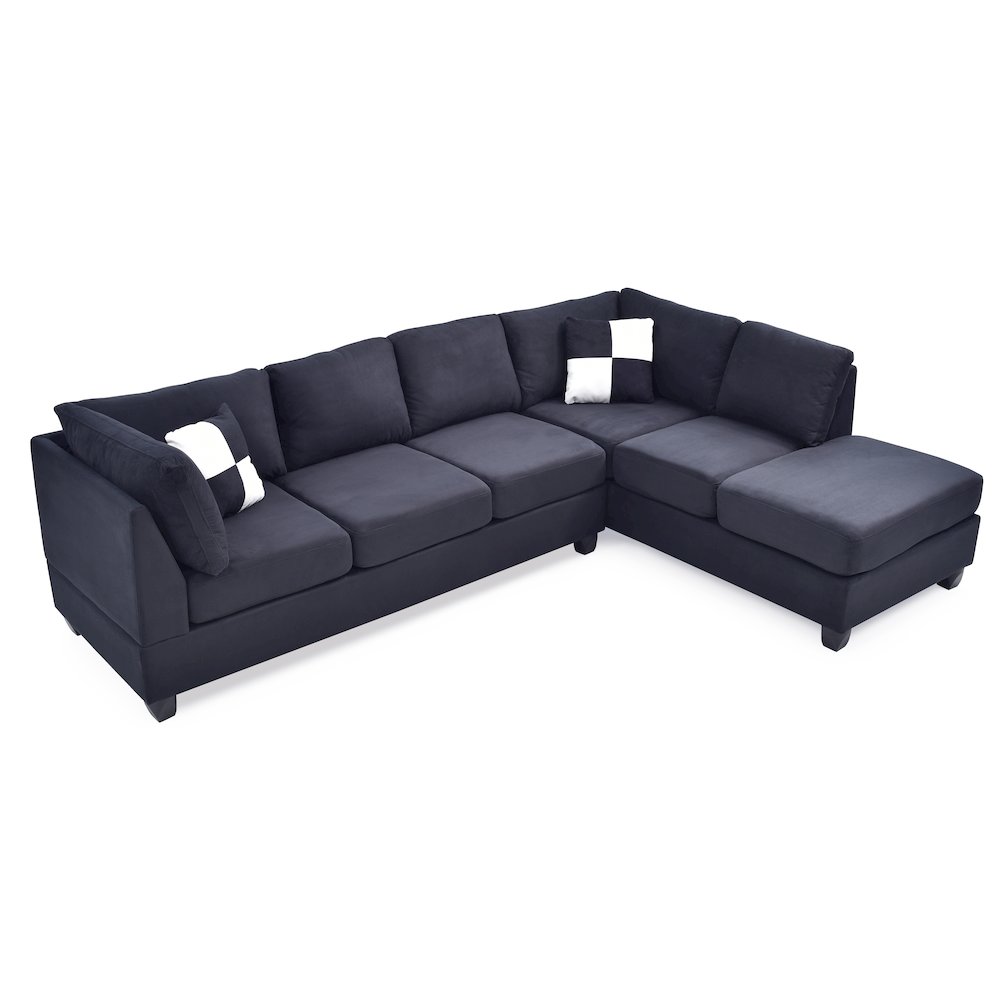 Glory Furniture Malone Sectional in Black Color. Picture 3