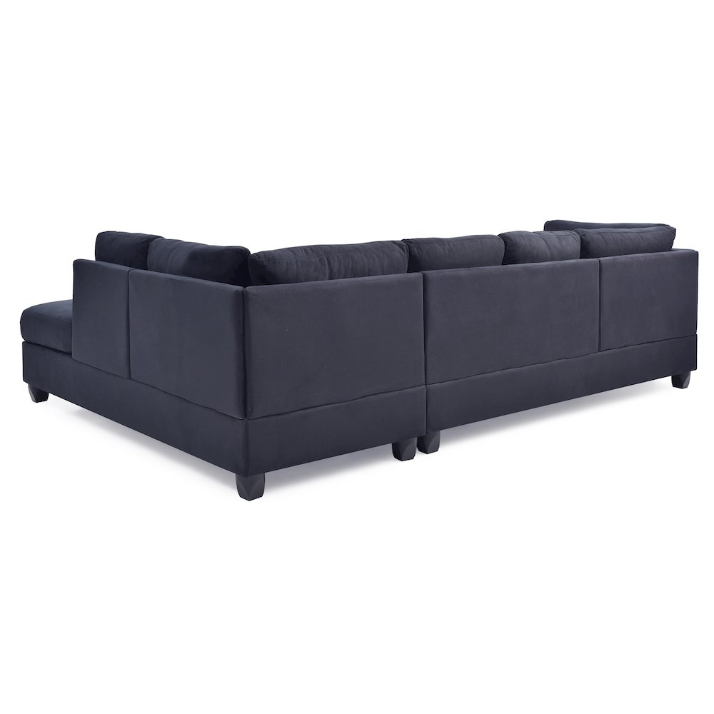 Glory Furniture Malone Sectional in Black Color. Picture 4