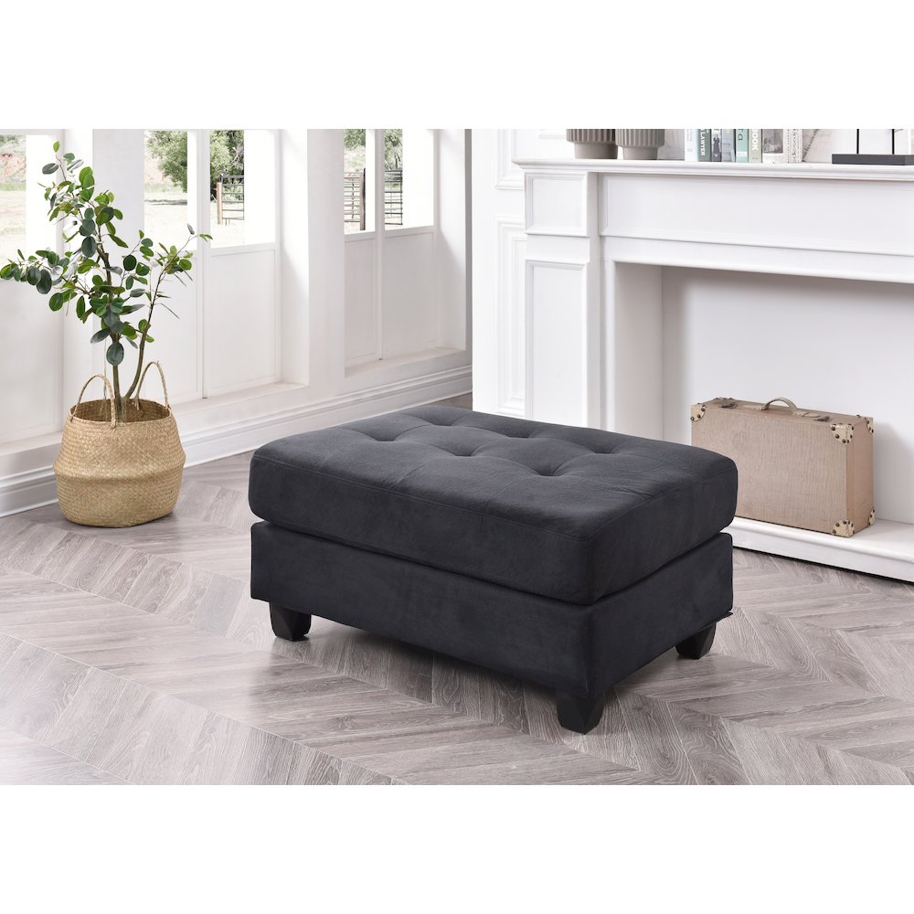 Glory Furniture Malone Ottoman in Black Color. Picture 1