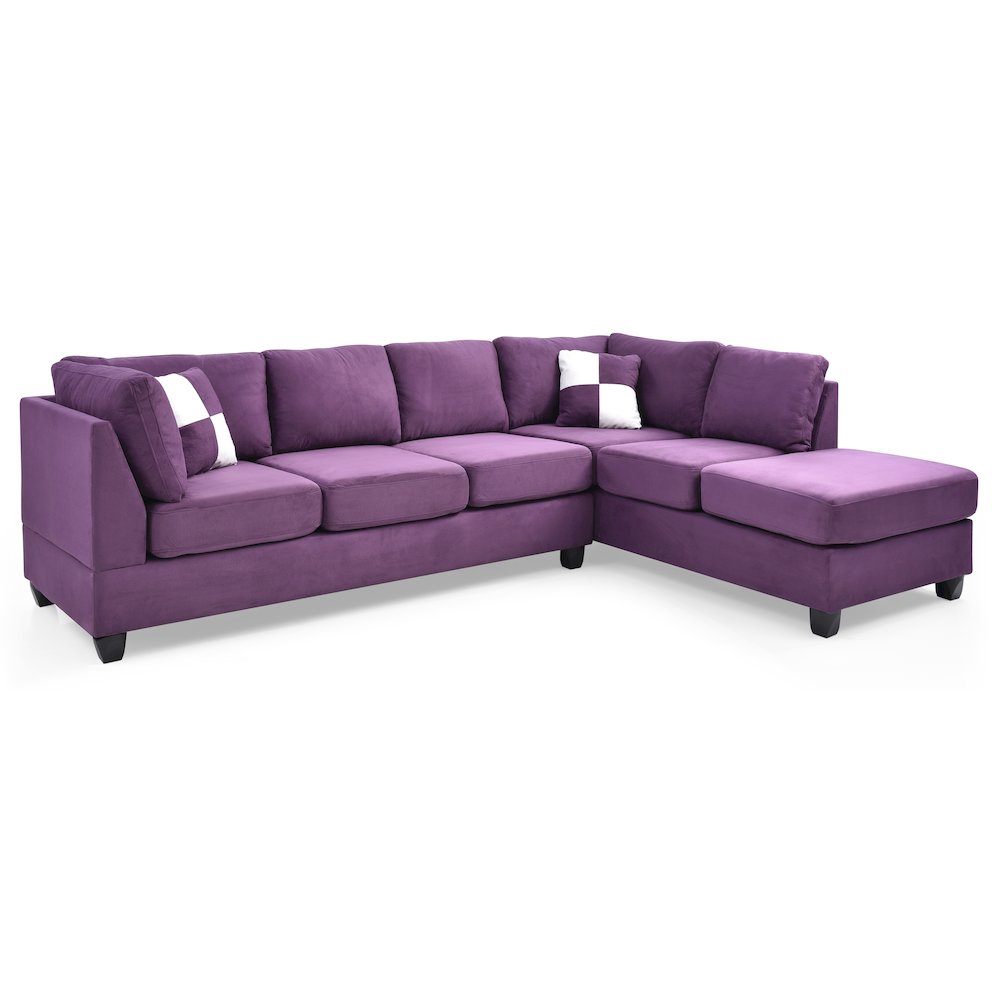 Glory Furniture Malone Sectional in Purple Color. Picture 2