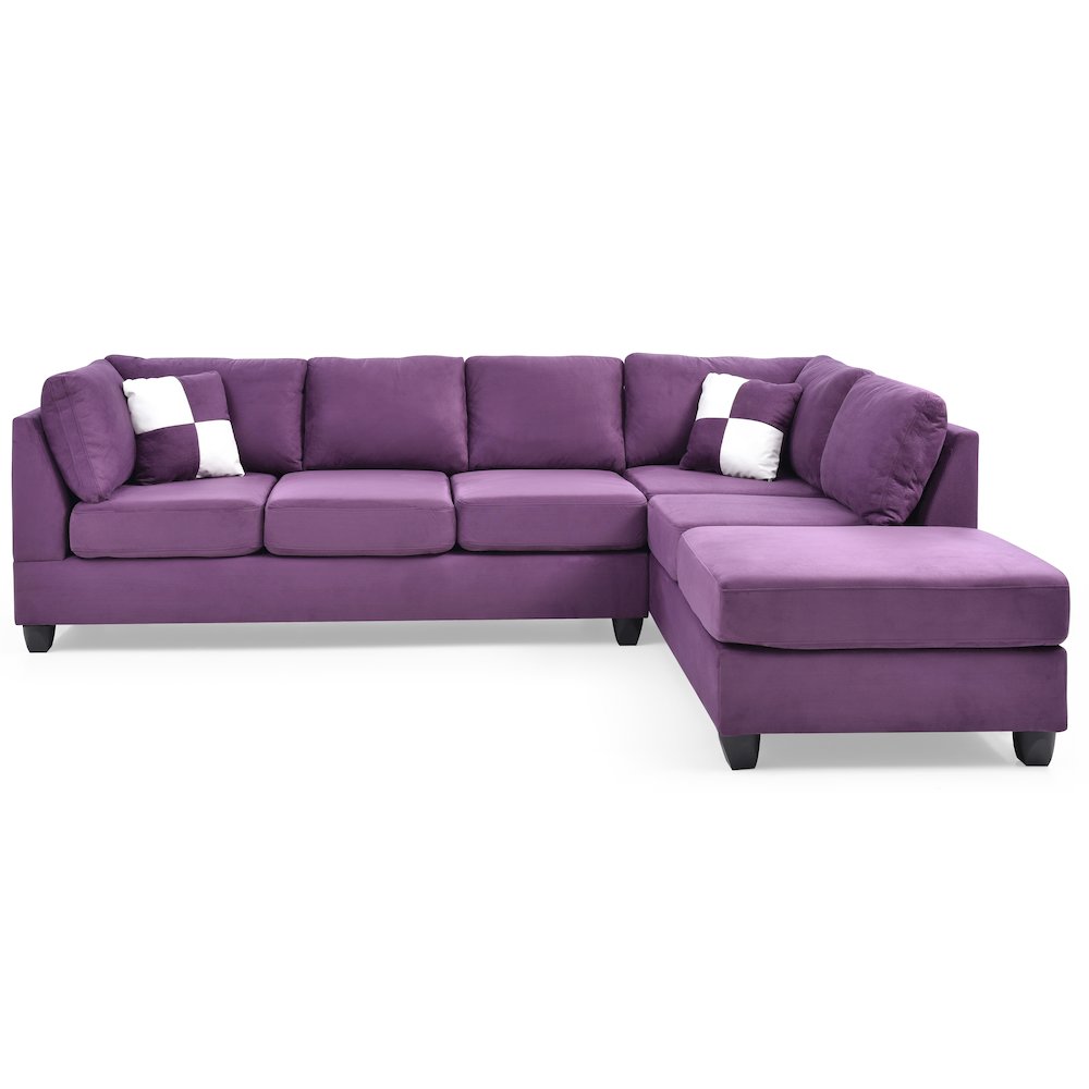 Glory Furniture Malone Sectional in Purple Color. Picture 1