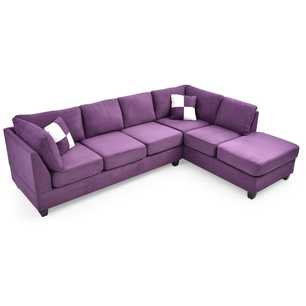 Glory Furniture Malone Sectional in Purple Color. Picture 3