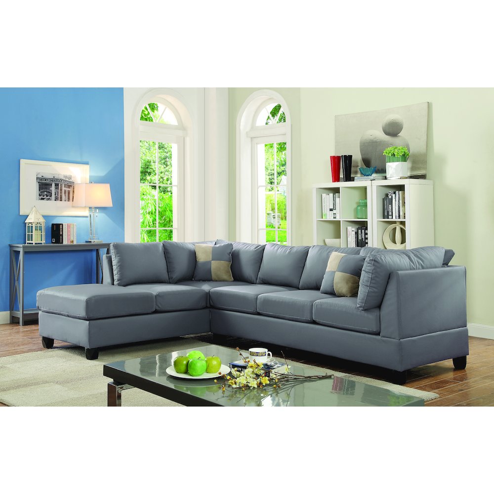 Glory Furniture Malone Sectional in Gray Color. Picture 2