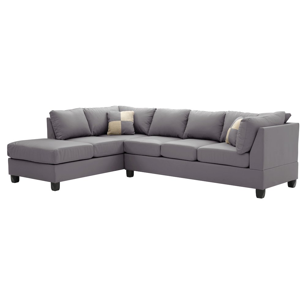 Glory Furniture Malone Sectional in Gray Color. Picture 1