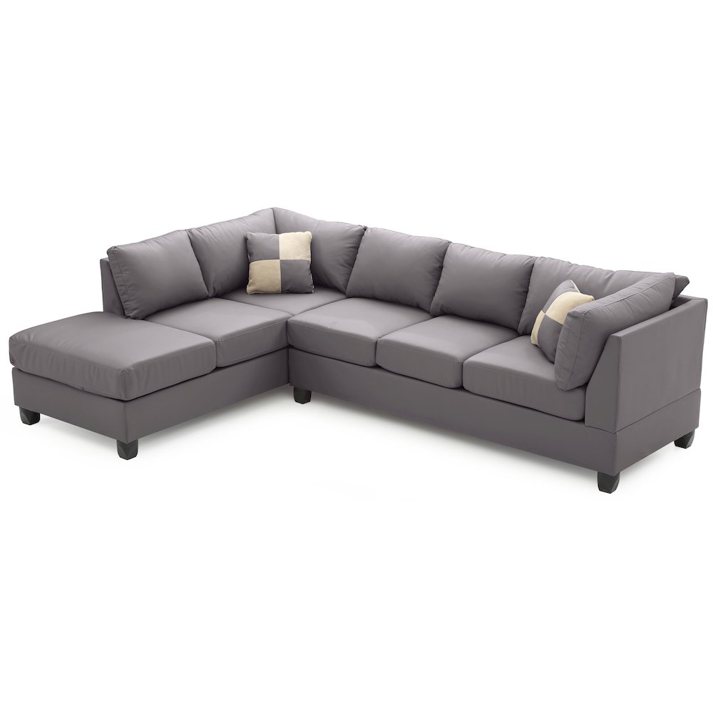 Glory Furniture Malone Sectional in Gray Color. Picture 5