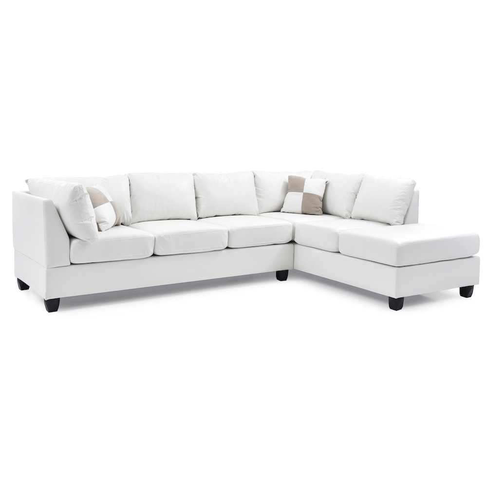 Glory Furniture Malone Sectional in White Color. Picture 2