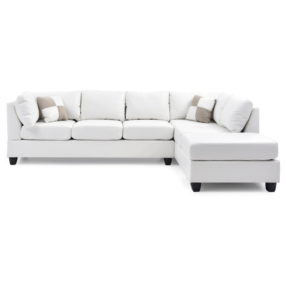 Glory Furniture Malone Sectional in White Color. Picture 3