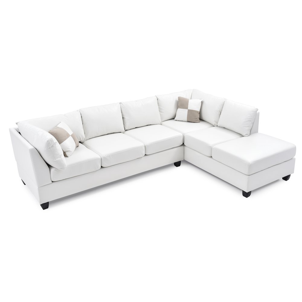 Glory Furniture Malone Sectional in White Color. Picture 4