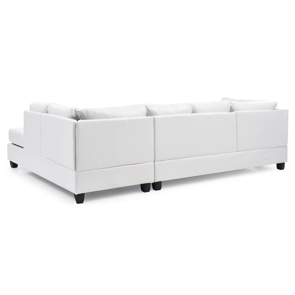 Glory Furniture Malone Sectional in White Color. Picture 1