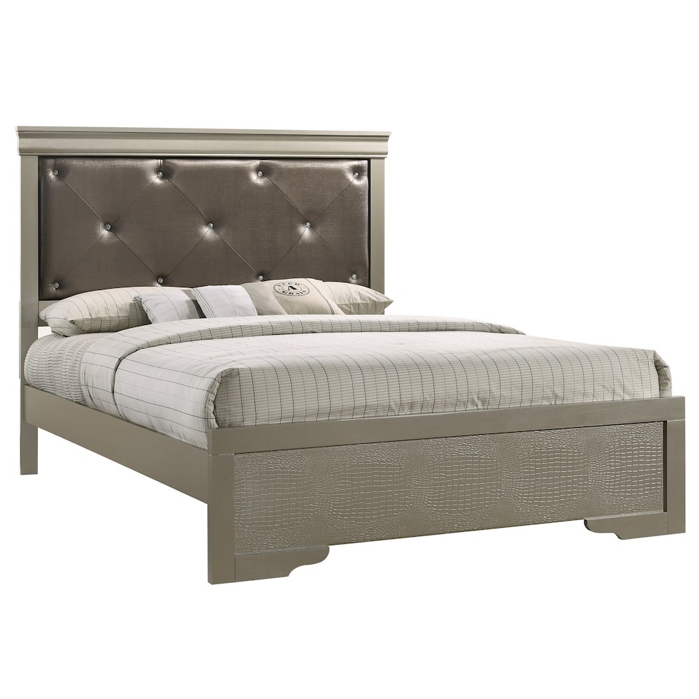 Glory Furniture Lorana Queen Bed in Champagne Color. Picture 1