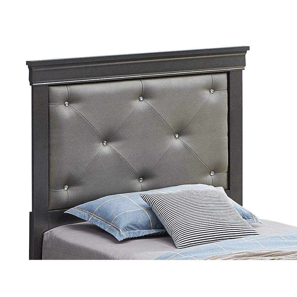 Glory Furniture Lorana Twin Bed in Metalic Black Color. Picture 4