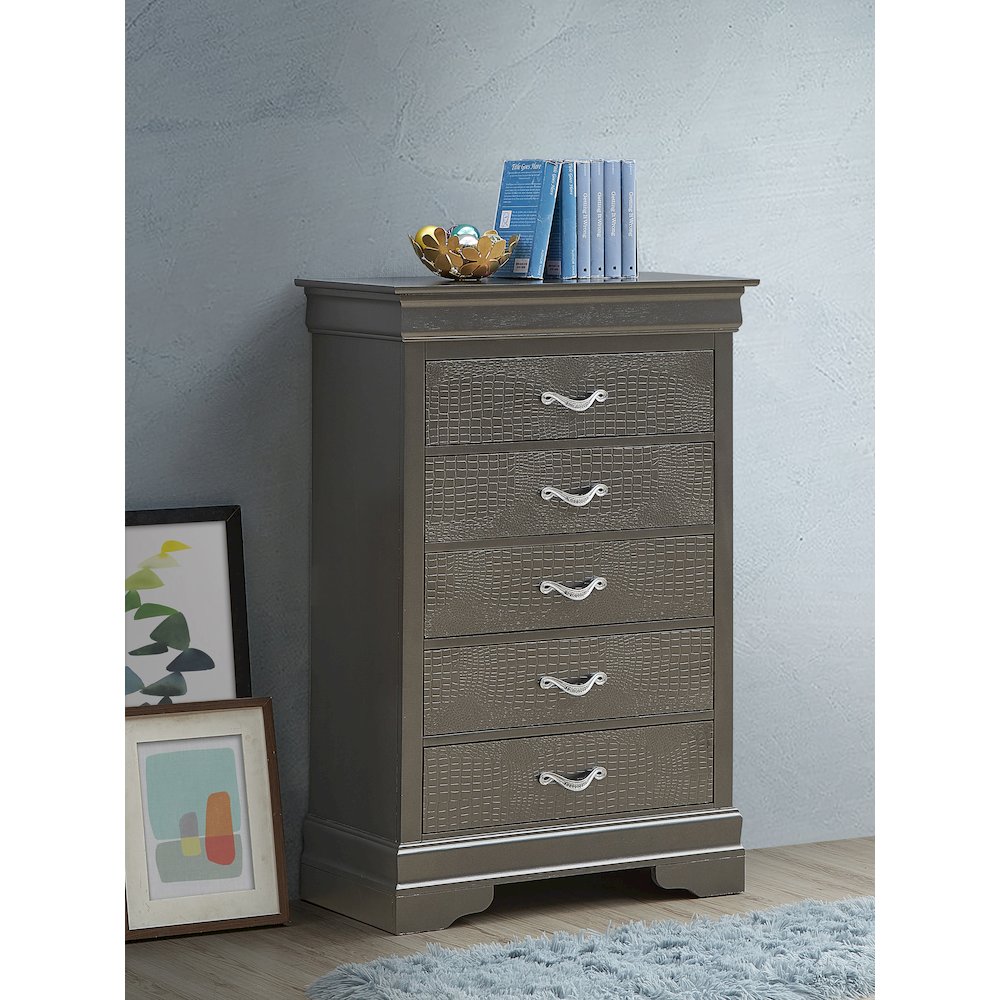Glory Furniture Lorana Chest in Metalic Black Color. Picture 7