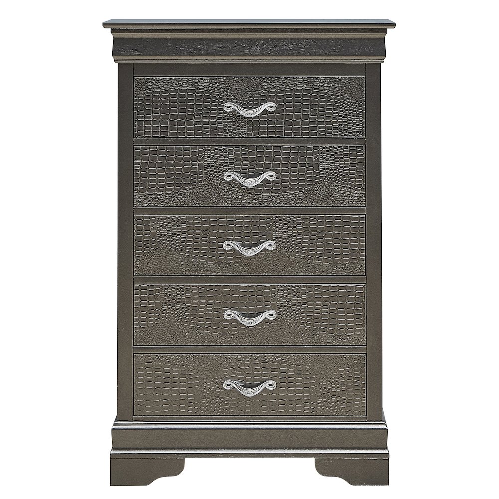 Glory Furniture Lorana Chest in Metalic Black Color. Picture 2