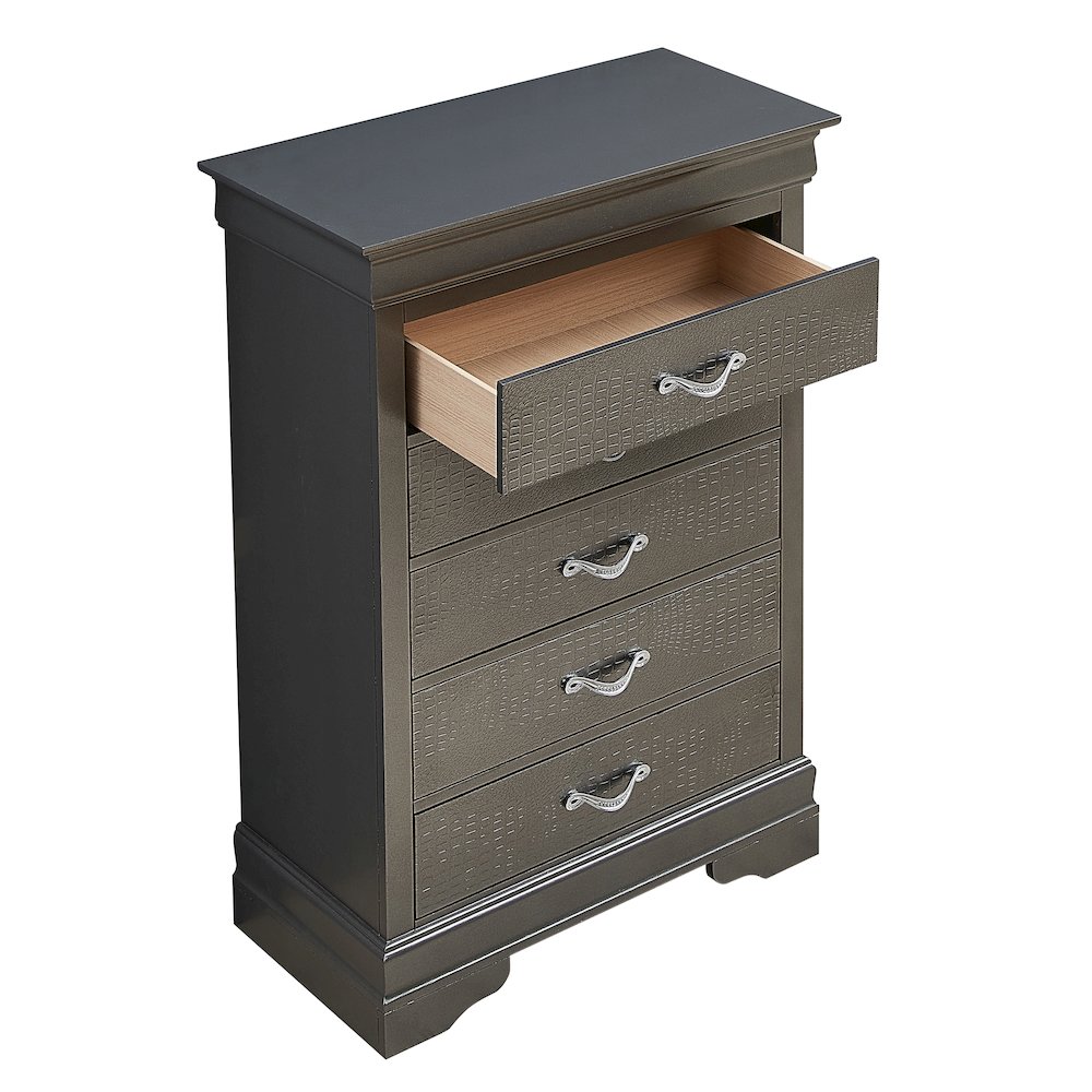Glory Furniture Lorana Chest in Metalic Black Color. Picture 3