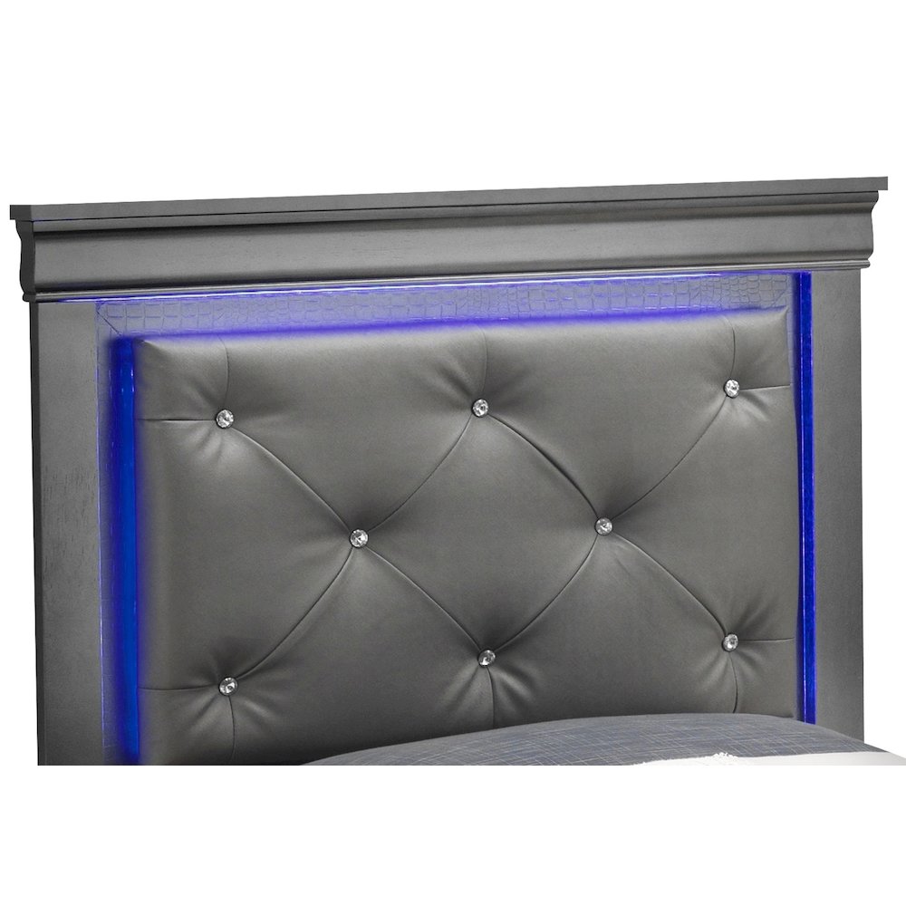 Glory Furniture Lorana Twin Bed in Metalic Black Color. Picture 2