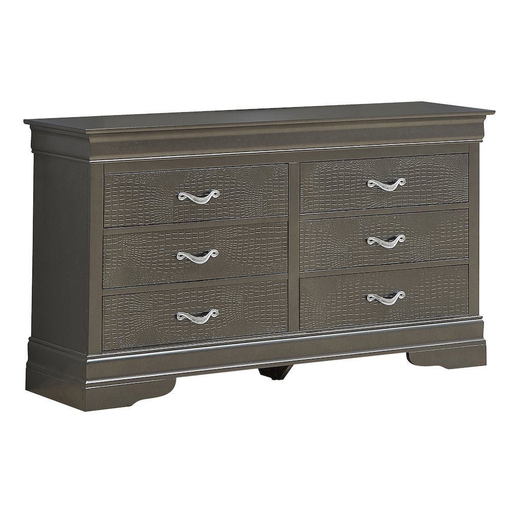 Glory Furniture Lorana Dresser in Metalic Black Color. Picture 1
