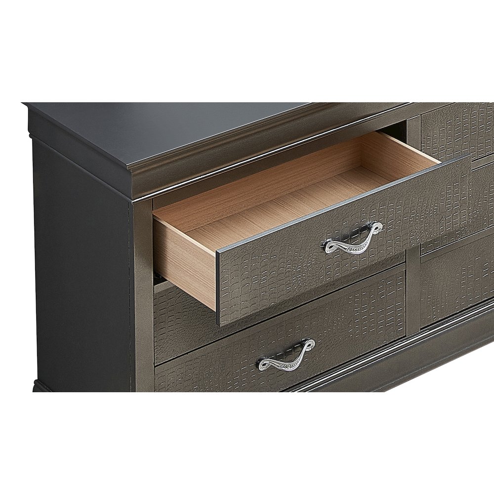 Glory Furniture Lorana Dresser in Metalic Black Color. Picture 2