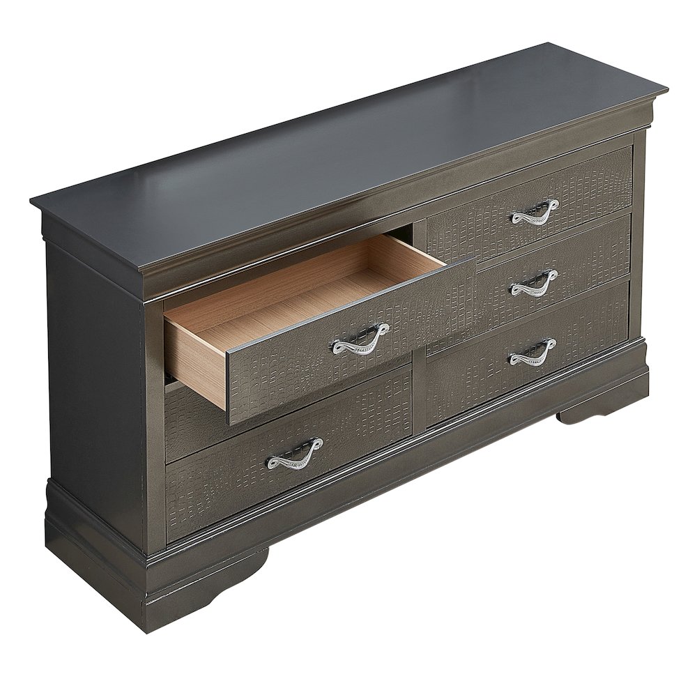 Glory Furniture Lorana Dresser in Metalic Black Color. Picture 5