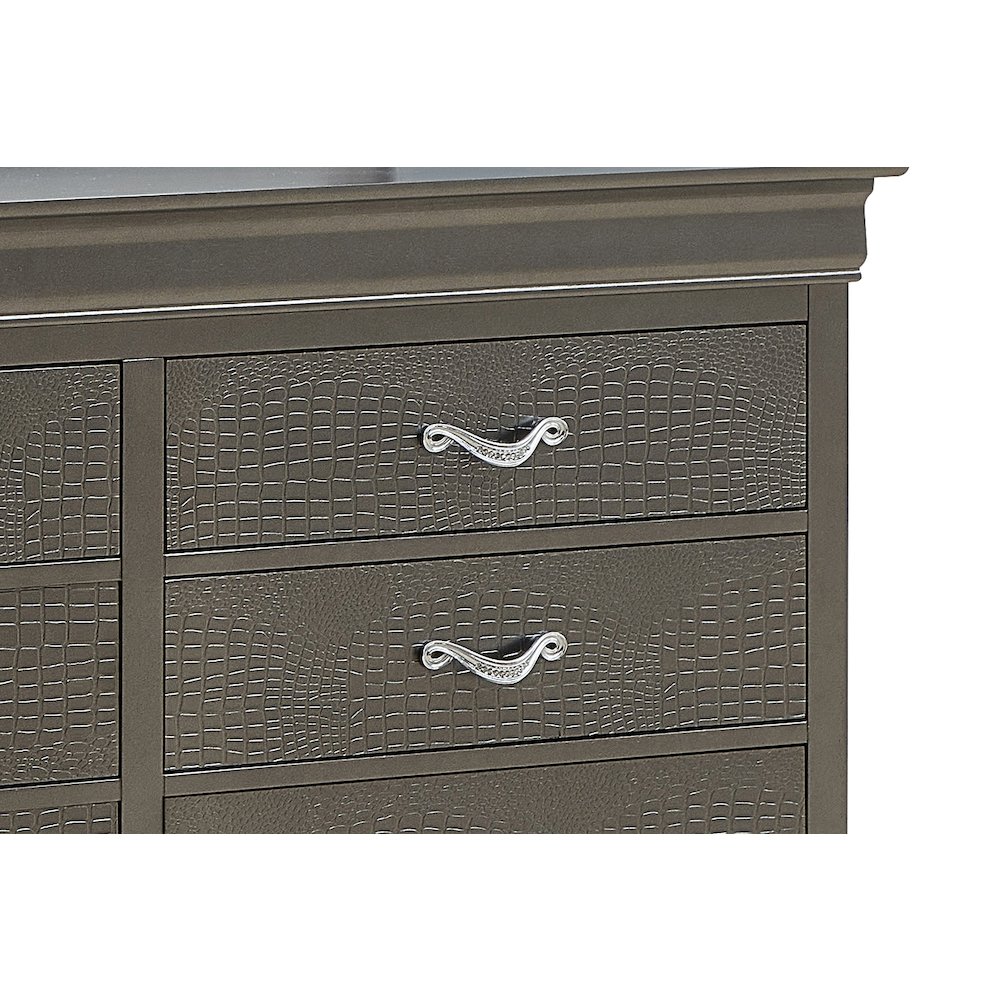 Glory Furniture Lorana Dresser in Metalic Black Color. Picture 6