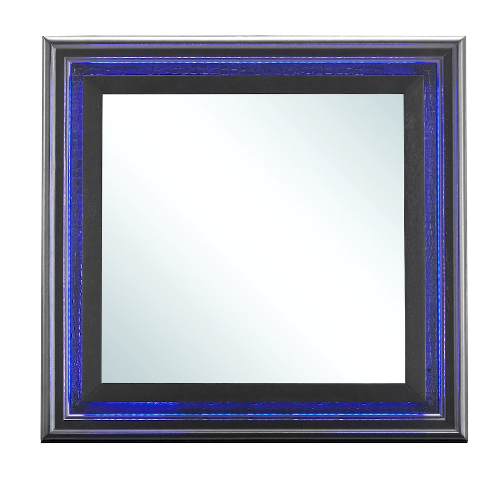 Glory Furniture Lorana Mirror in Metalic Black Color. Picture 8