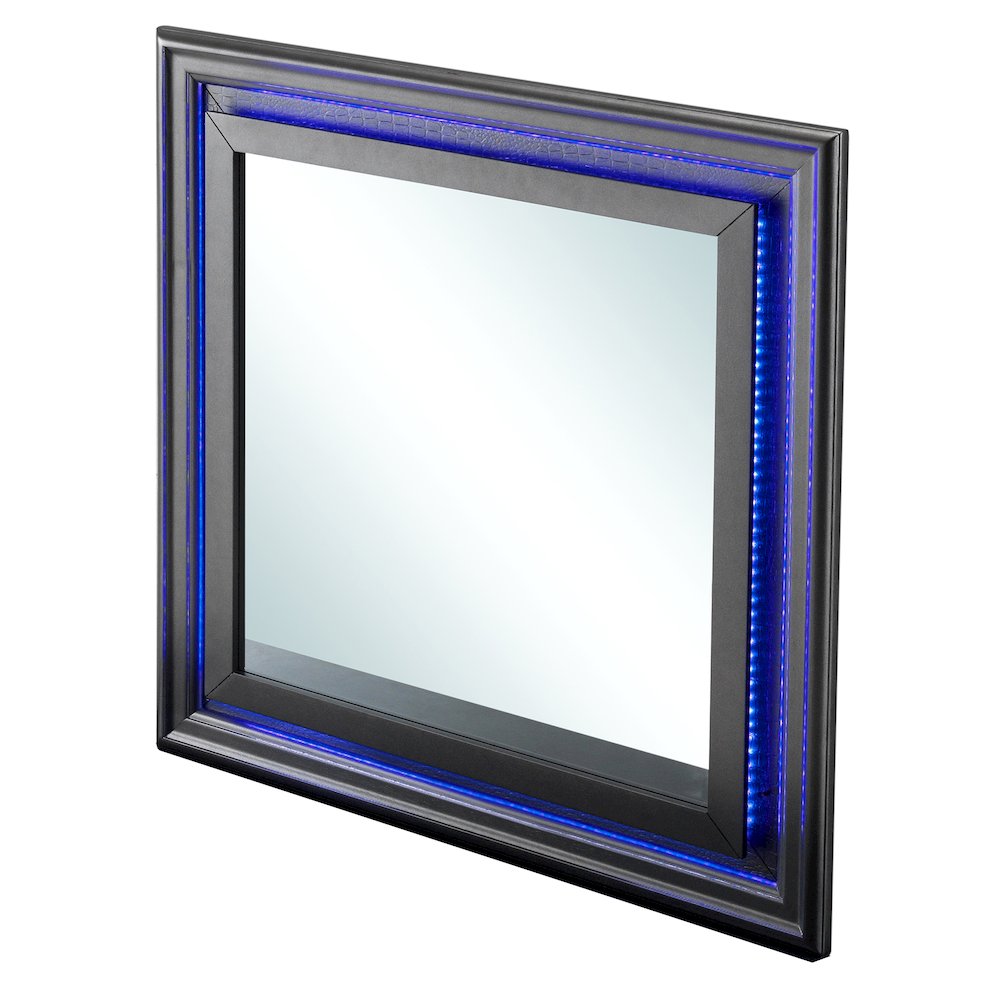 Glory Furniture Lorana Mirror in Metalic Black Color. Picture 9