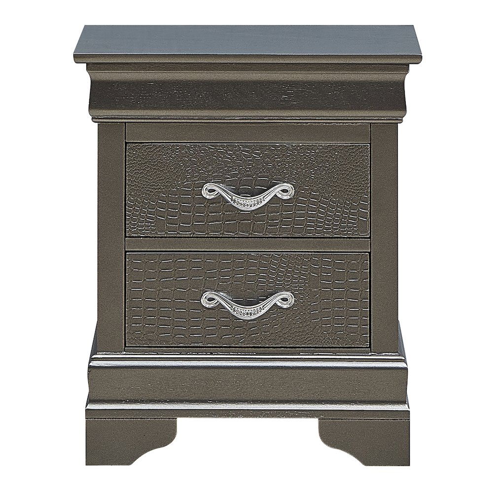 Glory Furniture Lorana Nightstand in Metalic Black Color. Picture 2