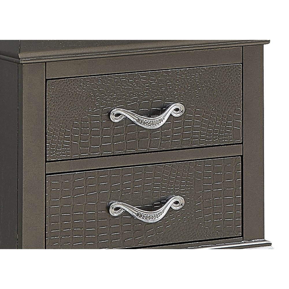 Glory Furniture Lorana Nightstand in Metalic Black Color. Picture 5