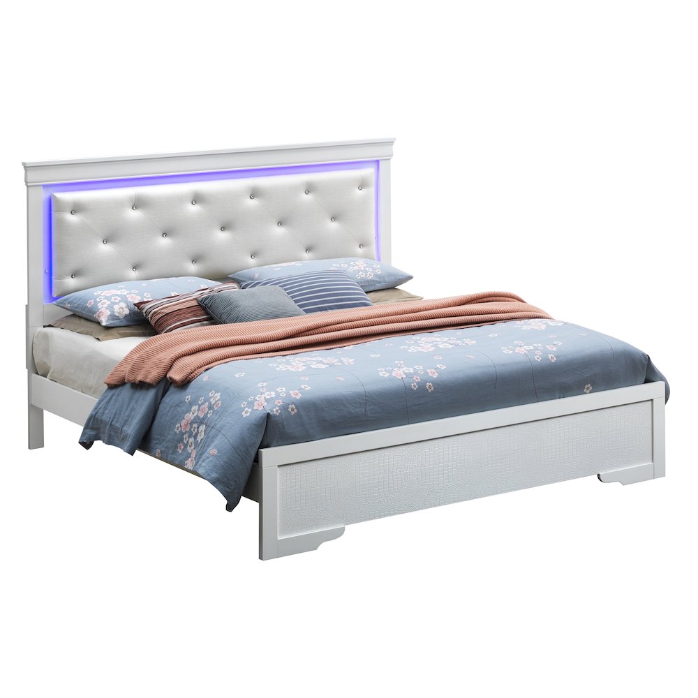 Glory Furniture Lorana King Bed in White Color. Picture 1