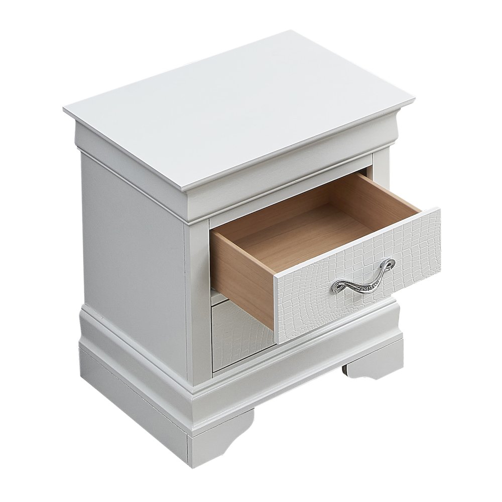 Glory Furniture Lorana Nightstand in White Color. Picture 4