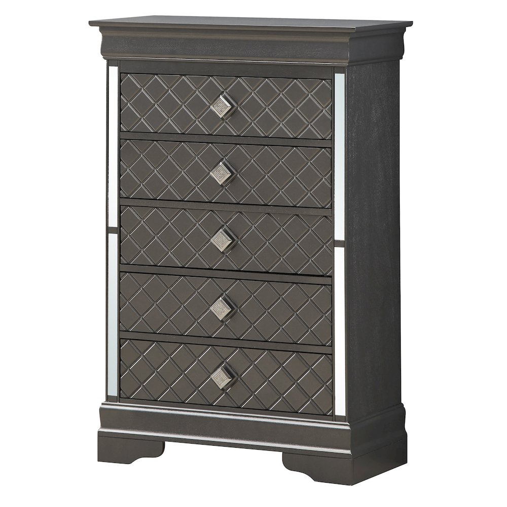 Glory Furniture Verona Chest in Metalic Black Color. Picture 1