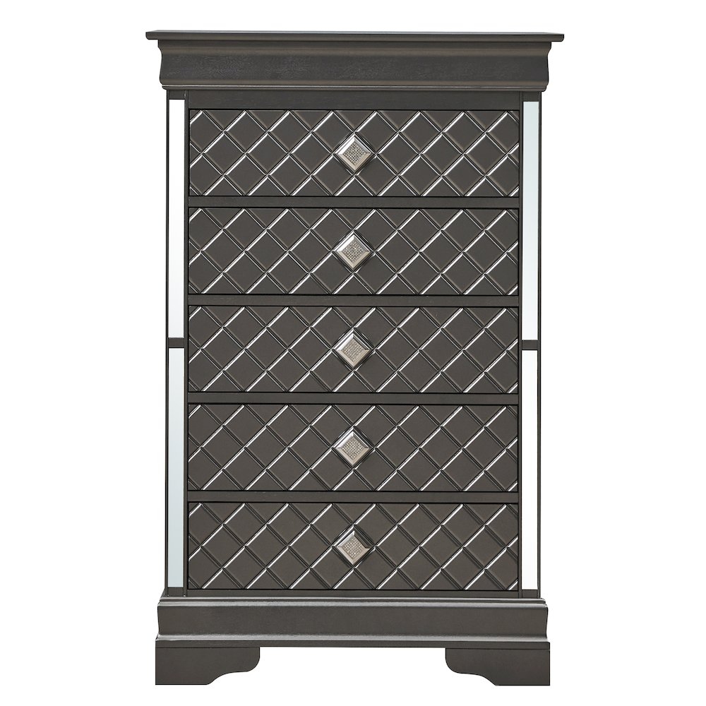 Glory Furniture Verona Chest in Metalic Black Color. Picture 4