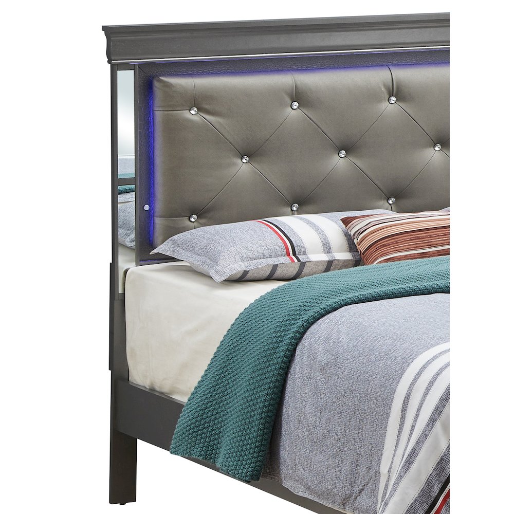 Glory Furniture Verona Queen Bed in Metalic Black Color. Picture 2