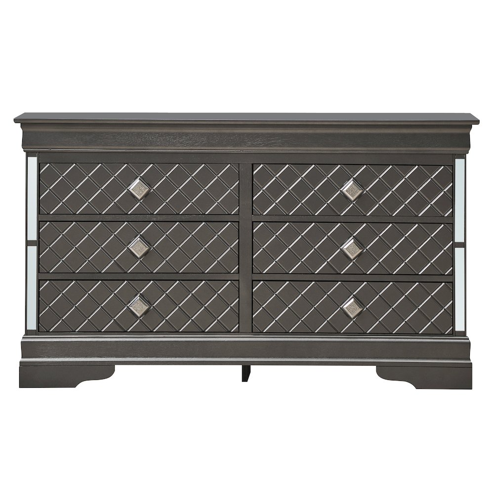 Glory Furniture Verona Dresser in Metalic Black Color. Picture 2