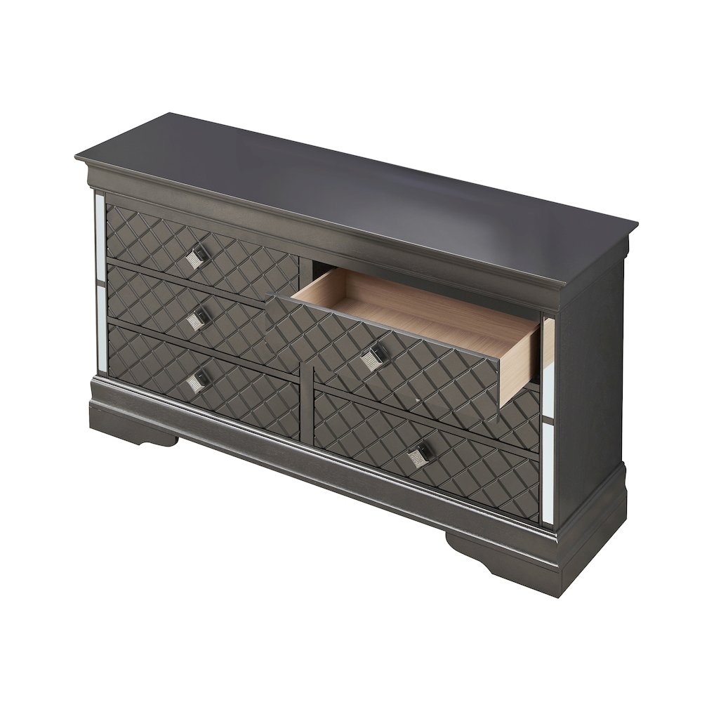 Glory Furniture Verona Dresser in Metalic Black Color. Picture 3