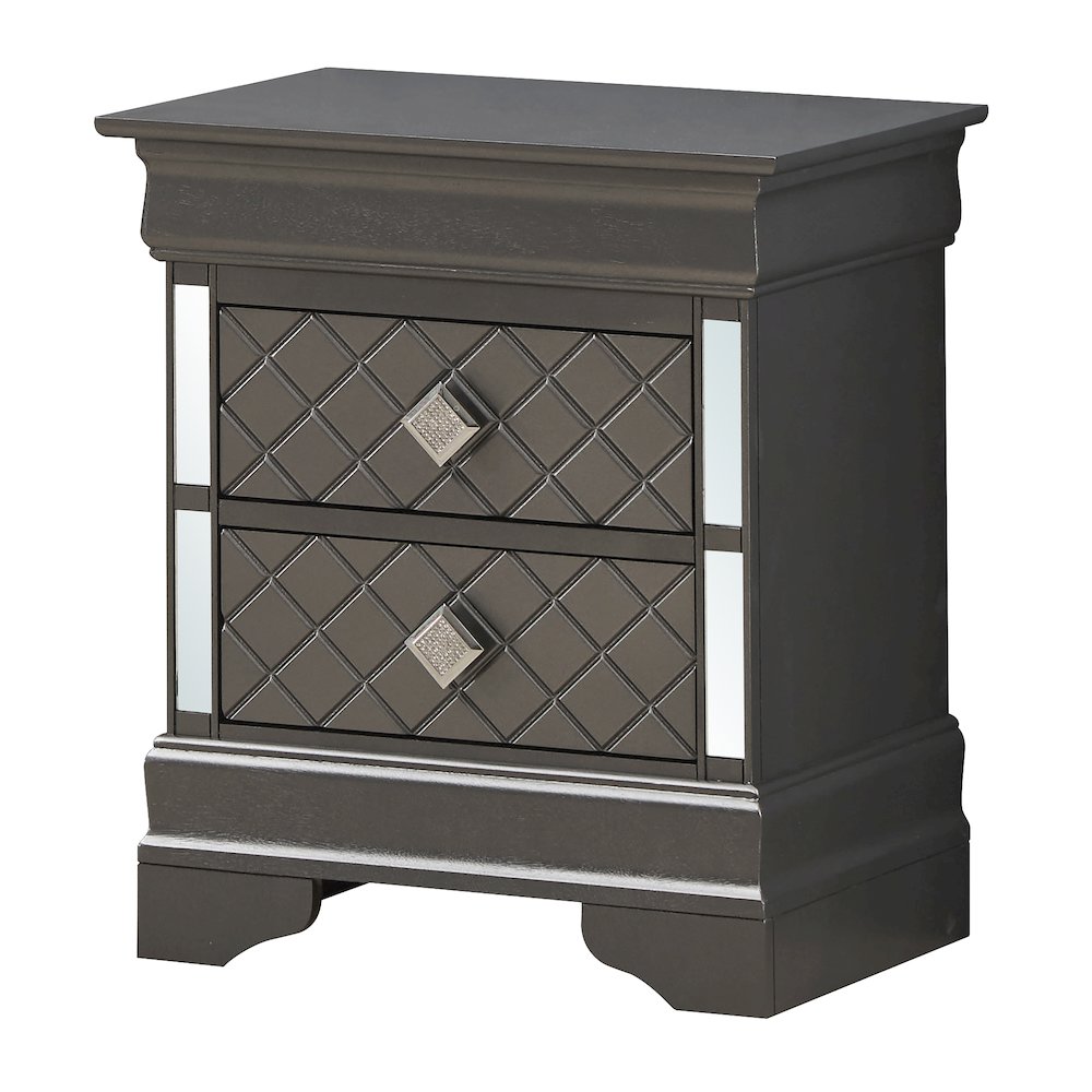 Glory Furniture Verona Nightstand in Metalic Black Color. Picture 1