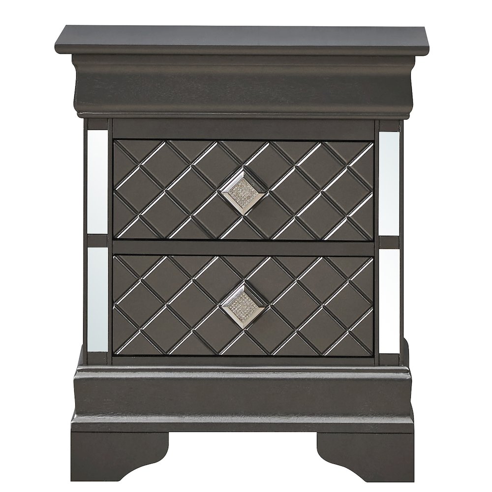 Glory Furniture Verona Nightstand in Metalic Black Color. Picture 4