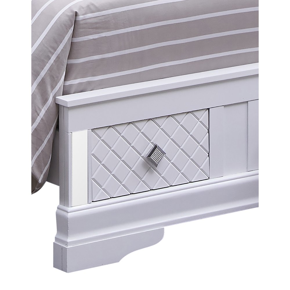 Glory Furniture Verona Twin Storage Bed in White Color. Picture 4