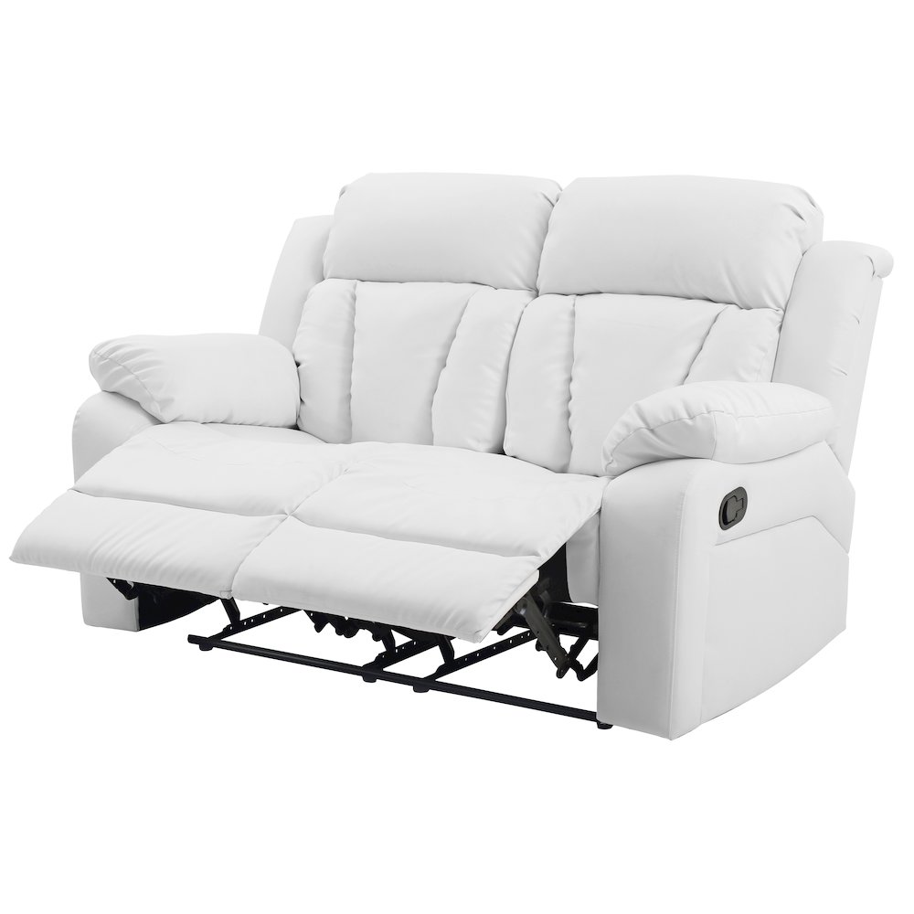 Glory Furniture Daria Reclining Loveseat in White Color. Picture 1