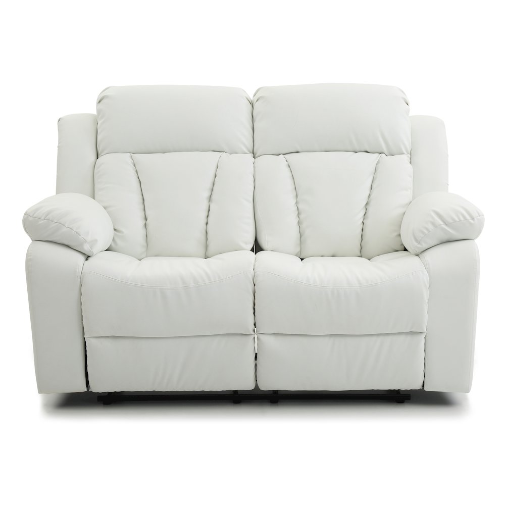 Glory Furniture Daria Reclining Loveseat in White Color. Picture 2