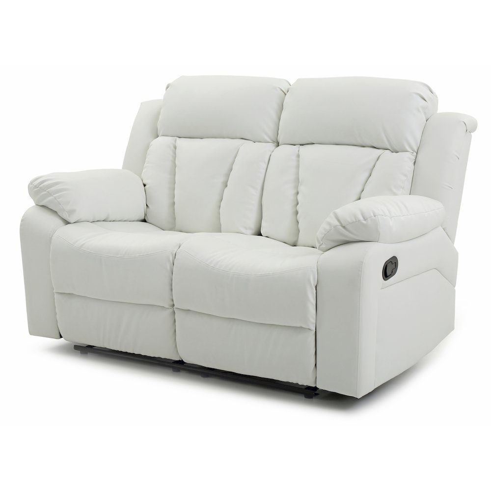 Glory Furniture Daria Reclining Loveseat in White Color. Picture 3