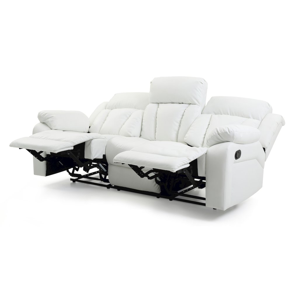 Glory Furniture Daria Reclining Sofa in White Color. Picture 5