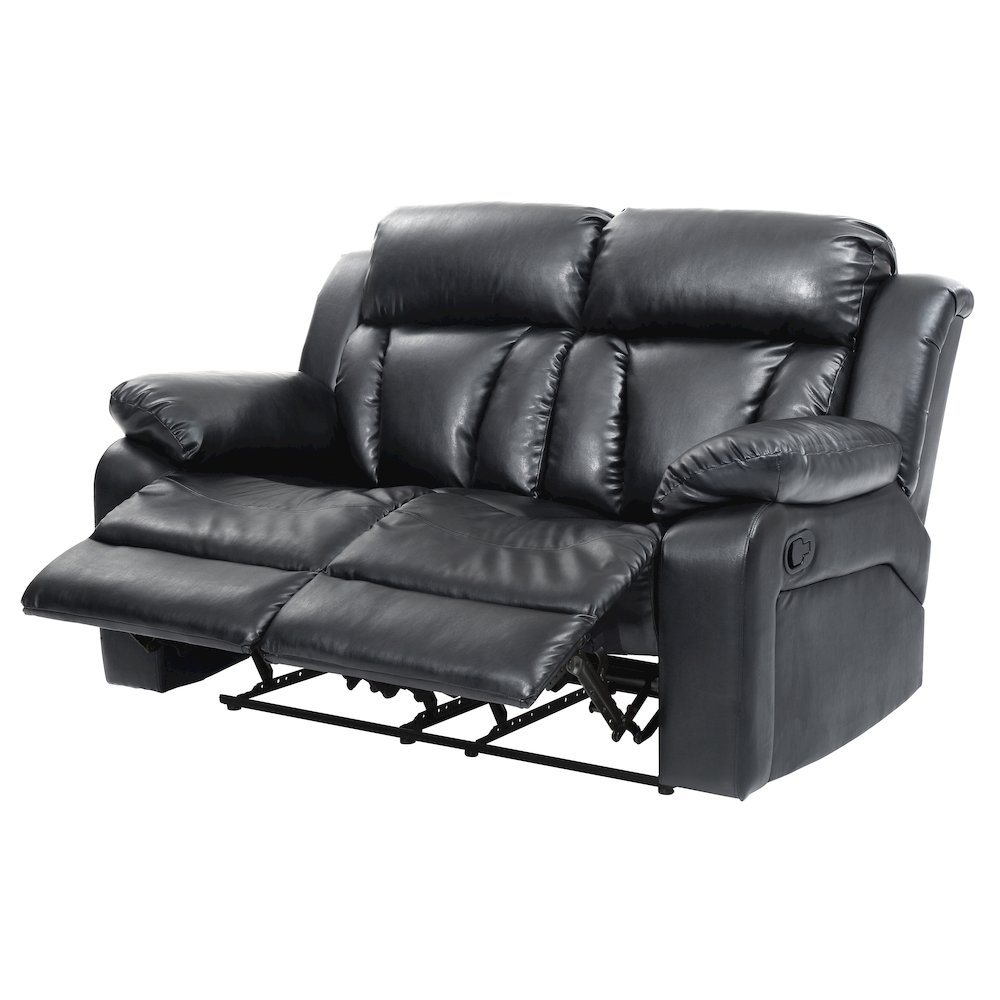 Glory Furniture Daria Reclining Loveseat in Black Color. Picture 1