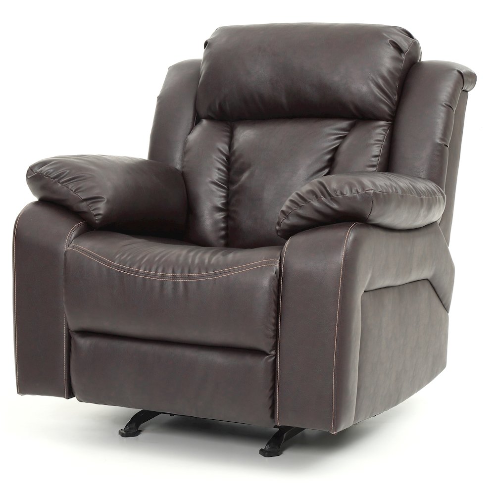 Glory Furniture Daria Rocker Recliner in Dark Brown Color. Picture 4