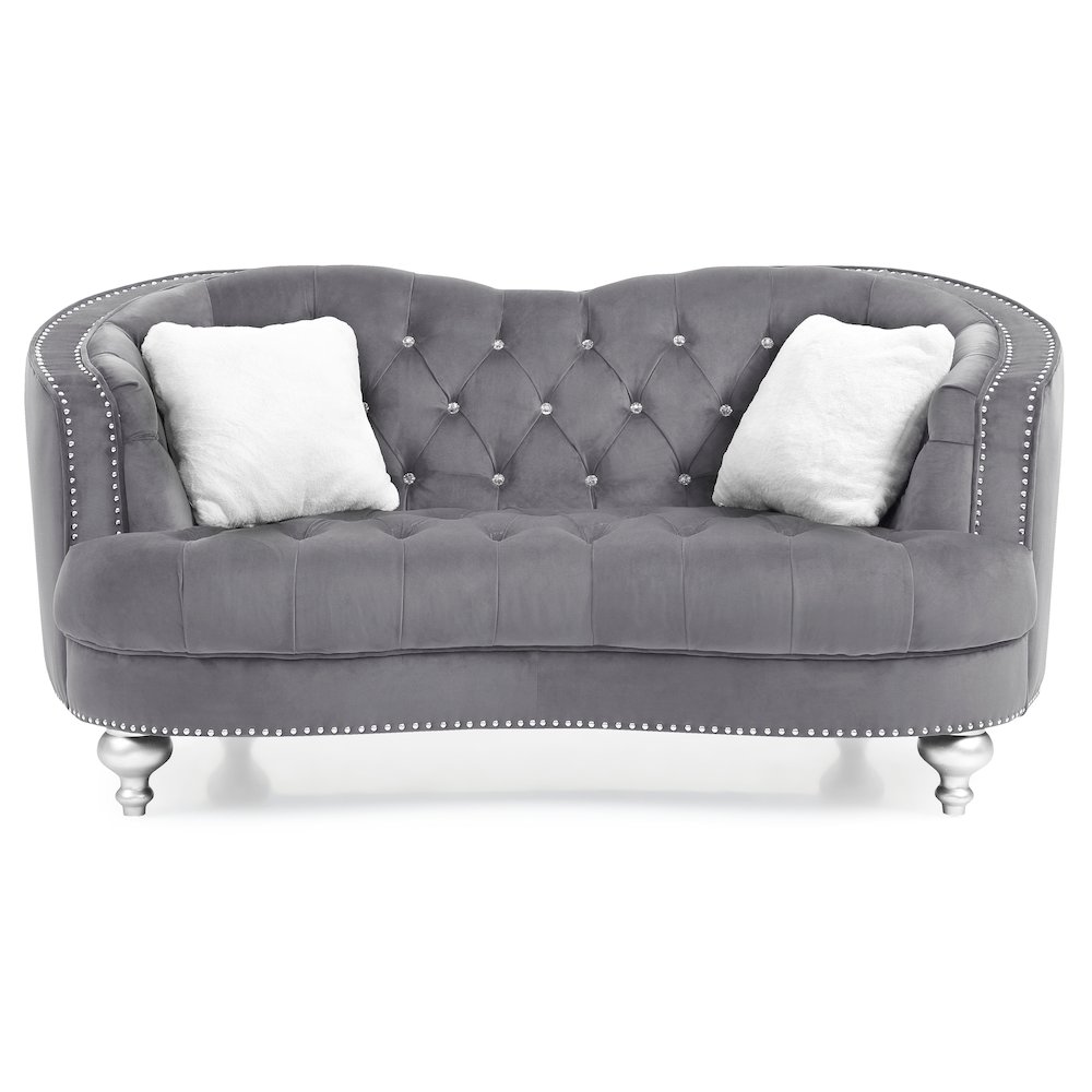 Glory Furniture Jewel Loveseat in Gray Color. Picture 2