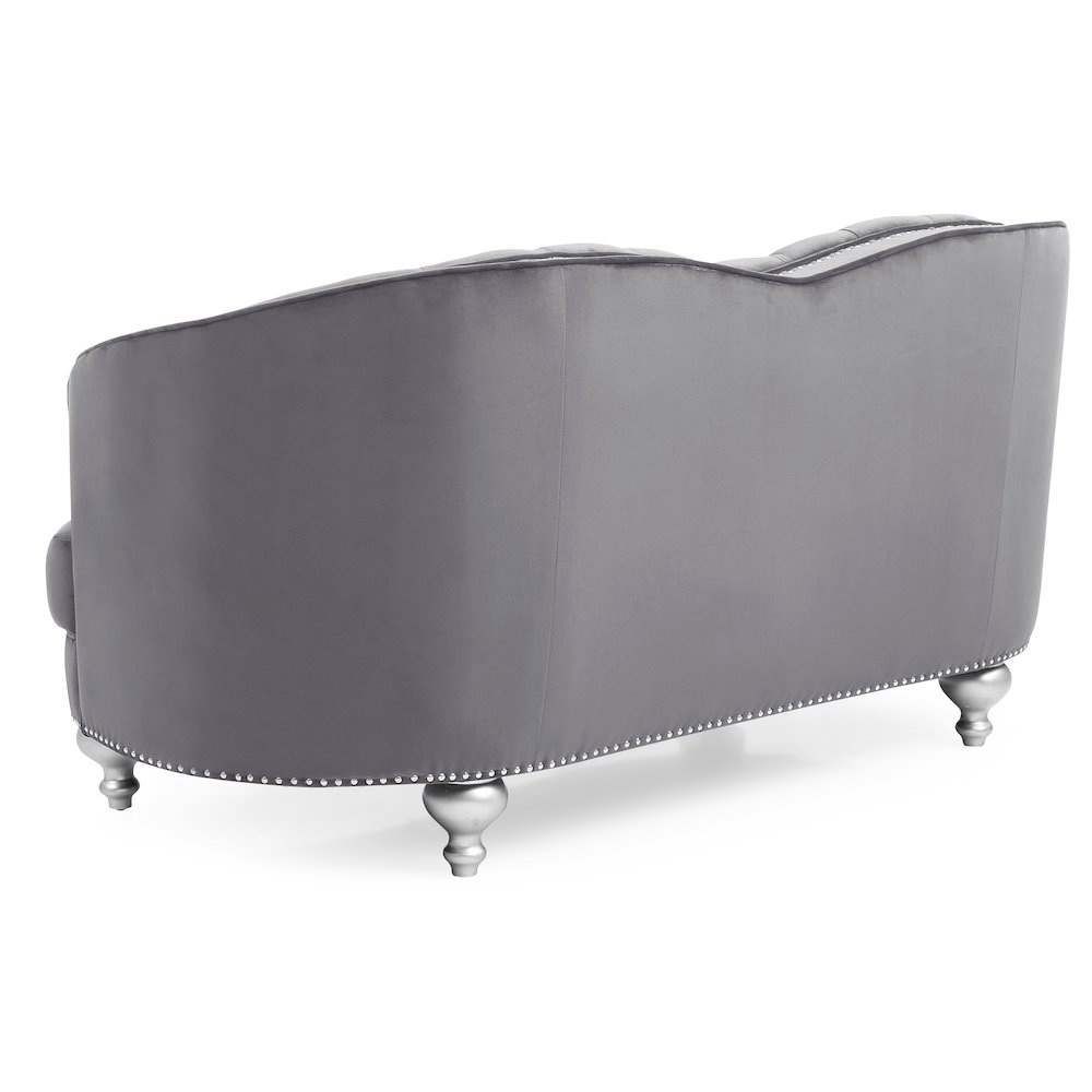 Glory Furniture Jewel Loveseat in Gray Color. Picture 4