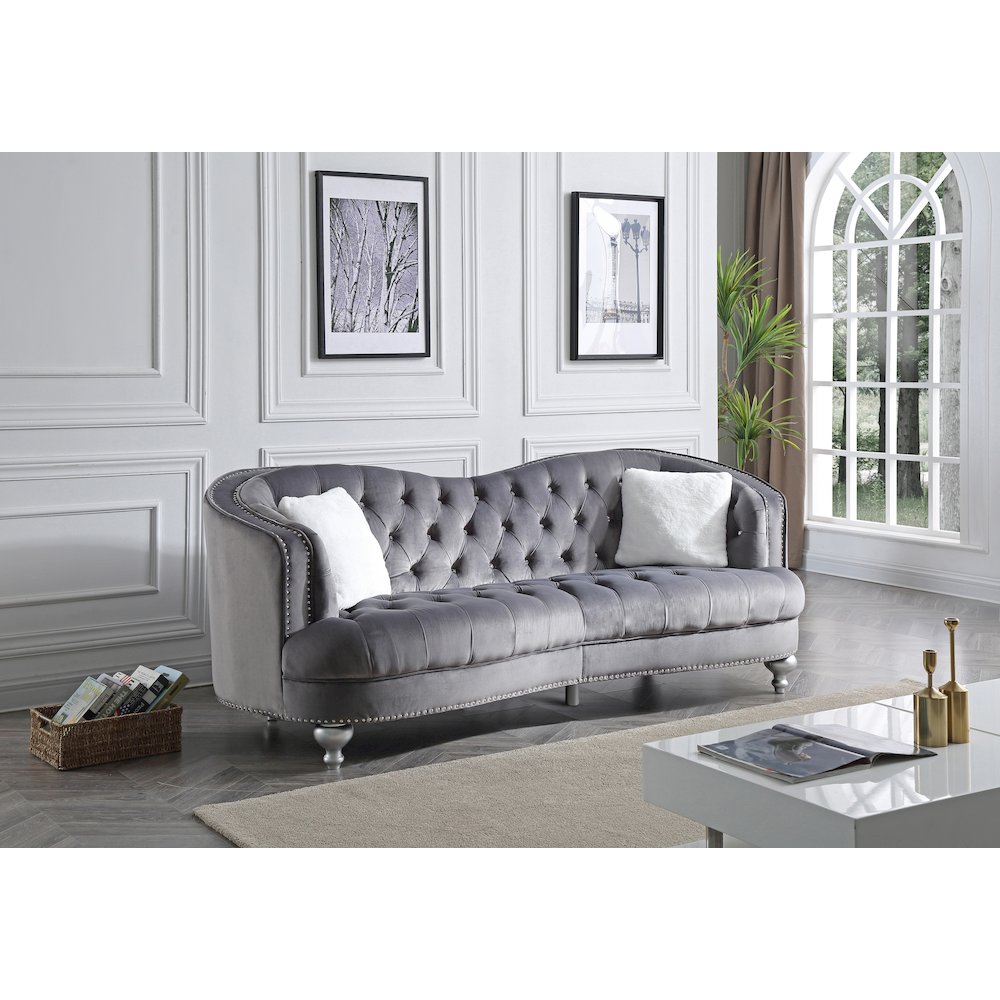 Glory Furniture Jewel Sofa in Gray Color. Picture 5