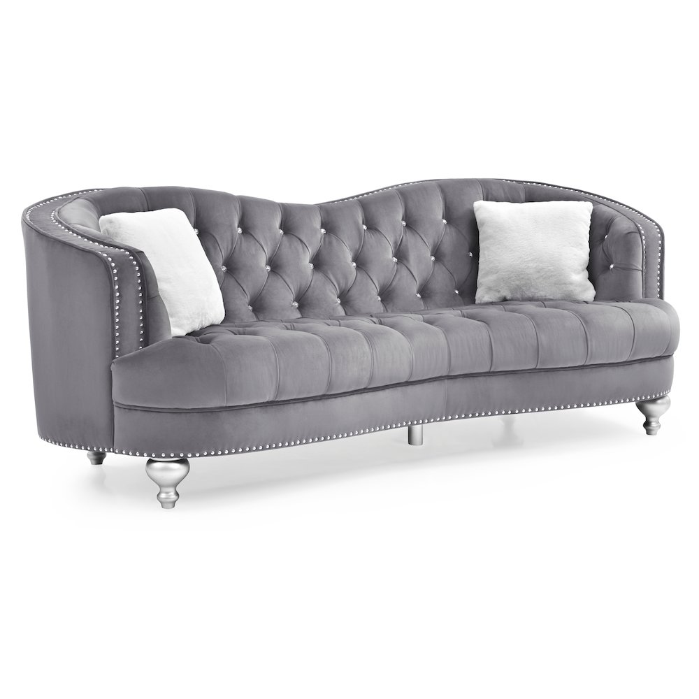 Glory Furniture Jewel Sofa in Gray Color. Picture 1