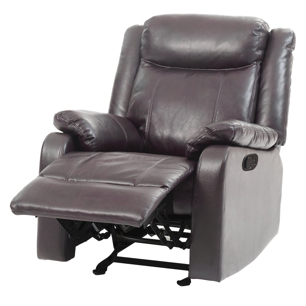Glory Furniture Ward Rocker Recliner in Dark Brown Color. Picture 1