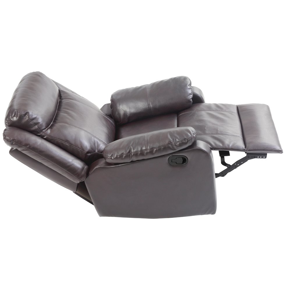 Glory Furniture Ward Rocker Recliner in Dark Brown Color. Picture 3